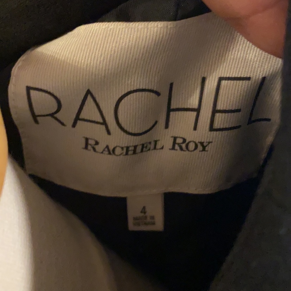 Rachel Roy black blazer zippers on side - Picture 5 of 7